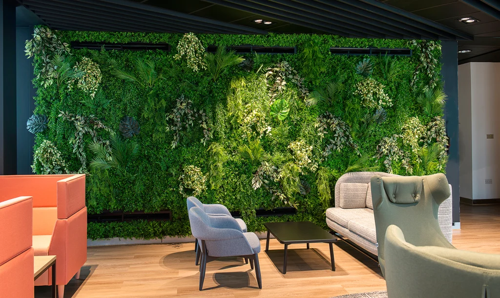 internal living wall by i want plants in workspace
