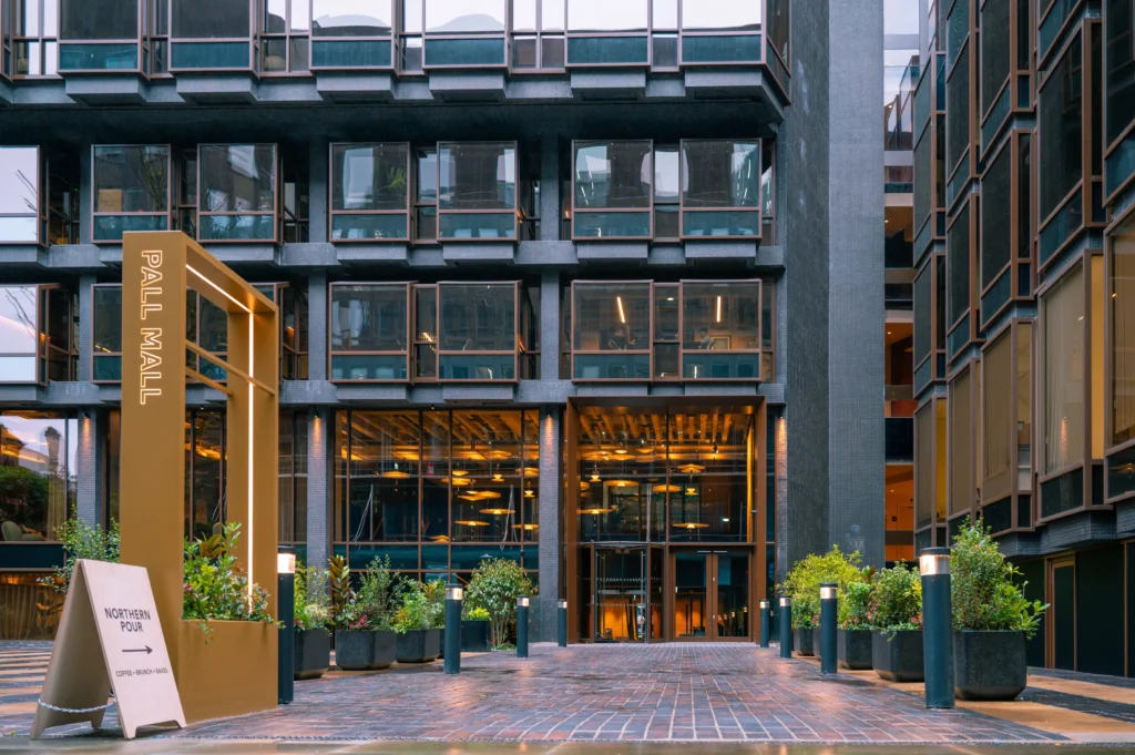 Pall Mall Workspace Manchester Exterior Plaza with plants in troughs by I Want Plants