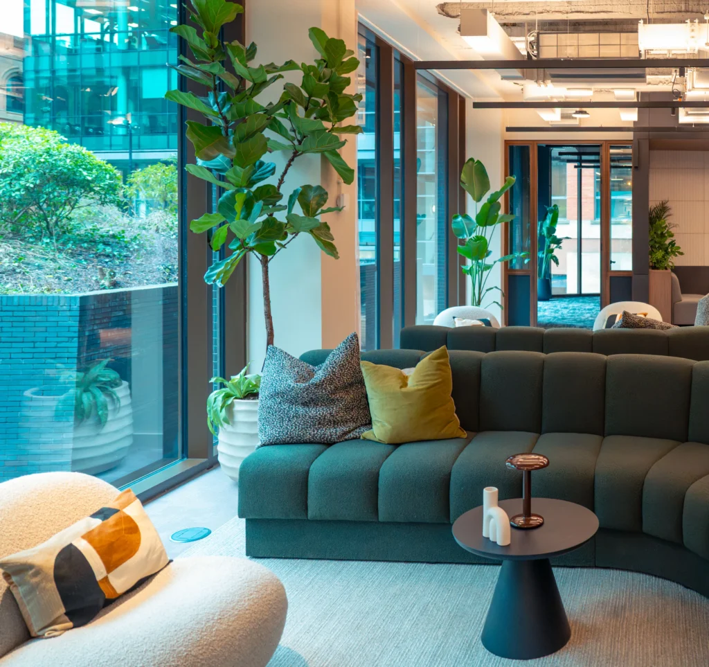 Live plants to communal lounge area at Bruntwood Scitech Pall Mall
